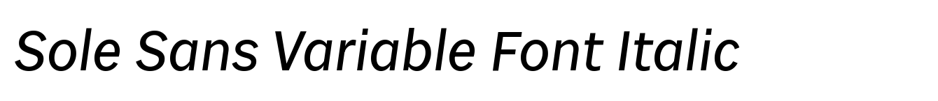 Sole Sans Variable Font Italic